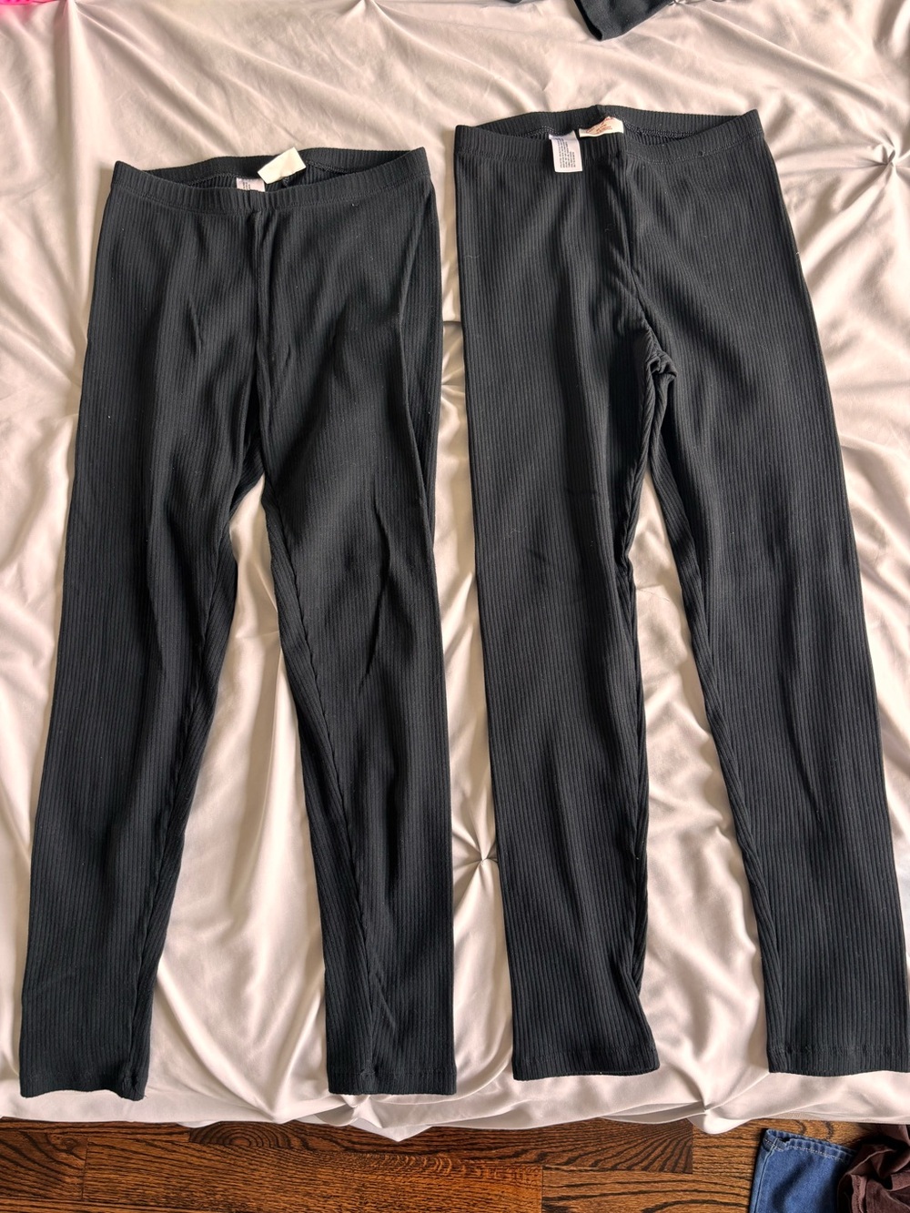 Cat & Jack Black Ribbed Leggings Bundle of 2 Size XL 14 Girls